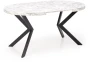 Stół rozkładany Peroni 100 - 250 cm biały marmur / czarny