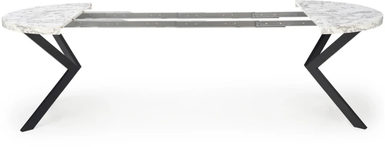 Stół rozkładany Peroni 100 - 250 cm biały marmur / czarny