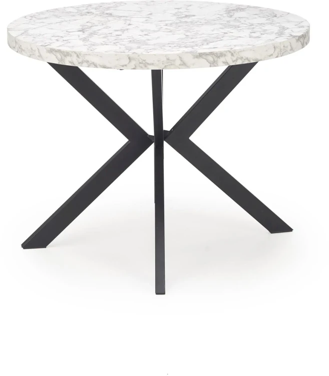 Stół rozkładany Peroni 100 - 250 cm biały marmur / czarny