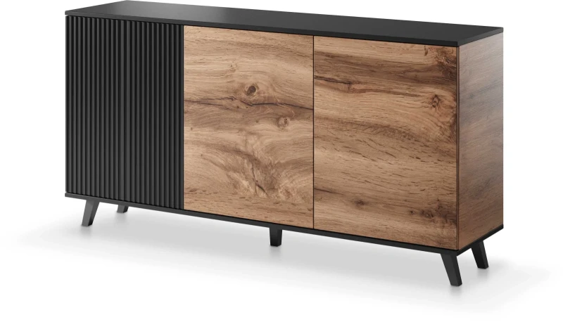 Komoda RANDOM KM-1 160 cm dąb wotan/czarny
