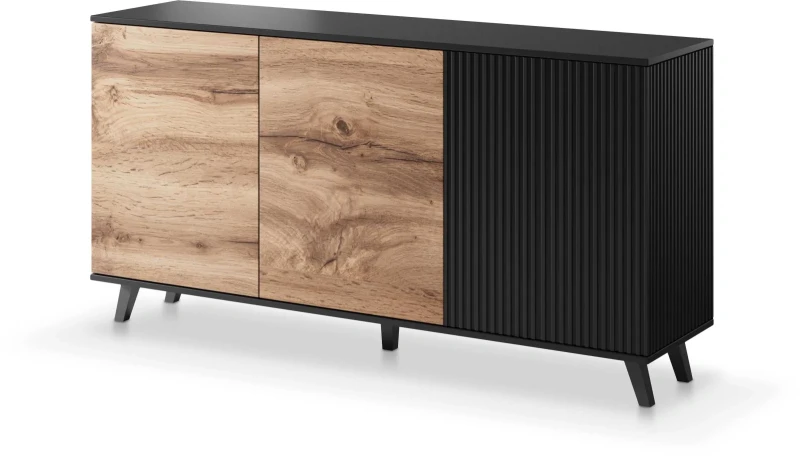 Komoda RANDOM KM-1 160 cm dąb wotan/czarny