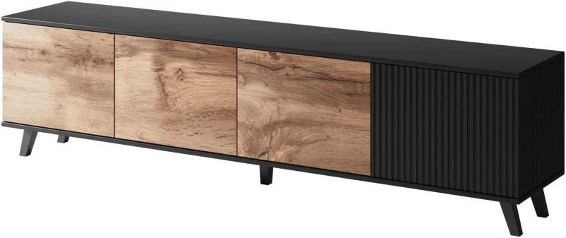 Szafka stolik RTV Random RTV-3 200 cm dąb wotan/czarny