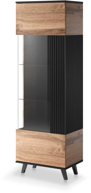 Witryna RANDOM W-1 dąb wotan/czarny