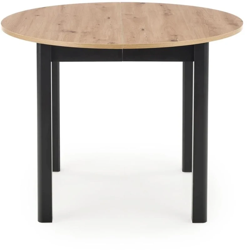 Stół rozkładany Ringo 102-142 cm okrągły do jadalni dąb artisan/czarny