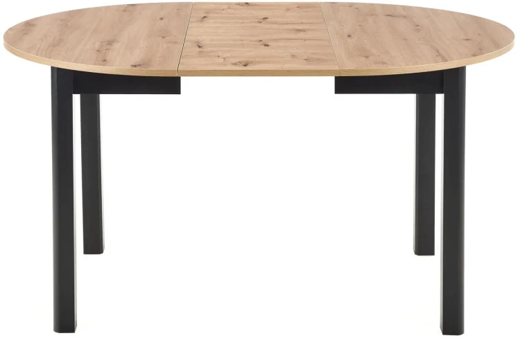 Stół rozkładany Ringo 102-142 cm okrągły do jadalni dąb artisan/czarny