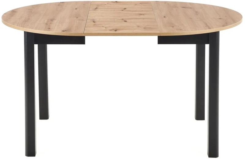 Stół rozkładany Ringo 102-142 cm okrągły do jadalni dąb artisan/czarny