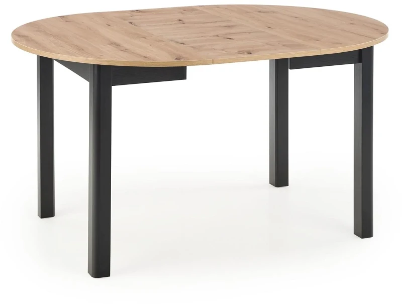 Stół rozkładany Ringo 102-142 cm okrągły do jadalni dąb artisan/czarny