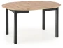 Stół rozkładany Ringo 102-142 cm okrągły do jadalni dąb artisan/czarny