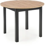 Stół rozkładany Ringo 102-142 cm okrągły do jadalni dąb artisan/czarny