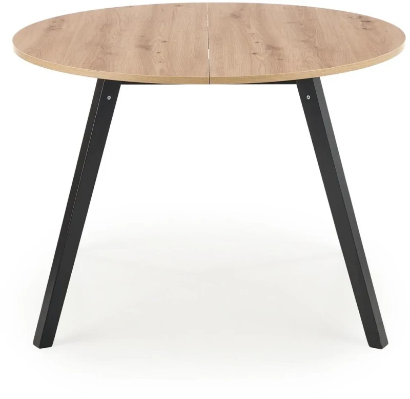 Stół rozkładany Ruben 102-142 cm okrągły do jadalni dąb artisan/czarny