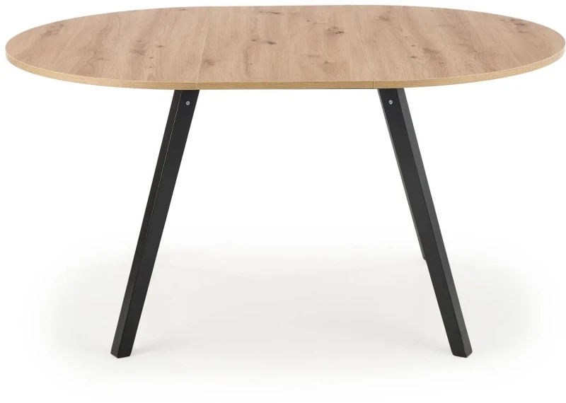 Stół rozkładany Ruben 102-142 cm okrągły do jadalni dąb artisan/czarny