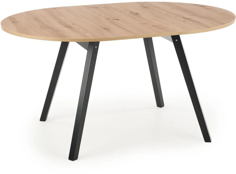 Stół rozkładany Ruben 102-142 cm okrągły do jadalni dąb artisan/czarny