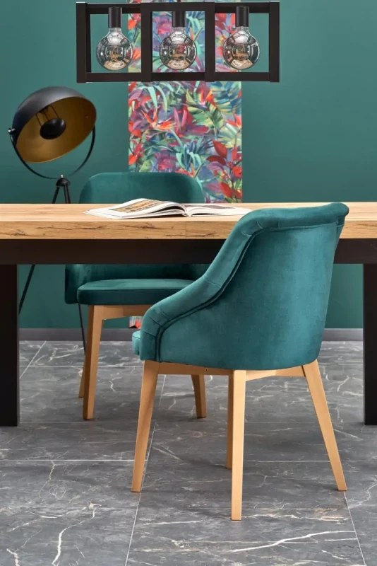 Stół rozkładany Tiago 140-220 cm czarny / dąb craft