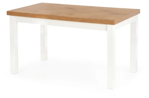 Stół rozkładany Tiago 140-220 cm drewniany stelaż do jadalni dąb lancelot/biały