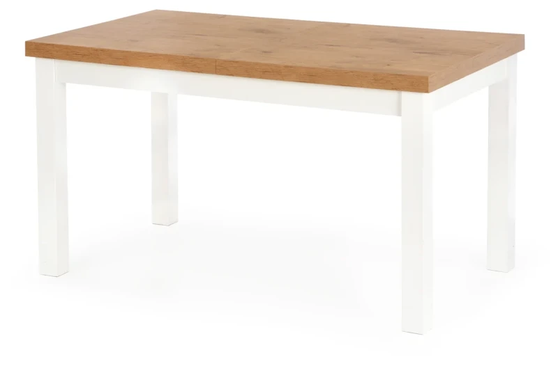 Stół rozkładany Tiago 140-220 cm drewniany stelaż do jadalni dąb lancelot/biały