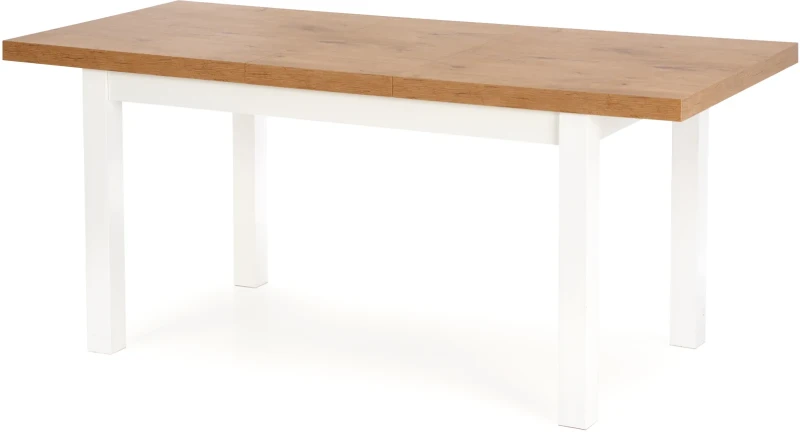 Stół rozkładany Tiago 140-220 cm drewniany stelaż do jadalni dąb lancelot/biały