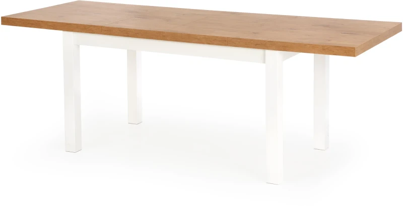 Stół rozkładany Tiago 140-220 cm drewniany stelaż do jadalni dąb lancelot/biały