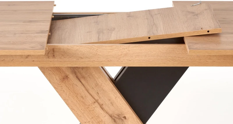 Stół rozkładany Xarelto 130-175 cm 6-osobowy do jadalni dąb wotan/czarny