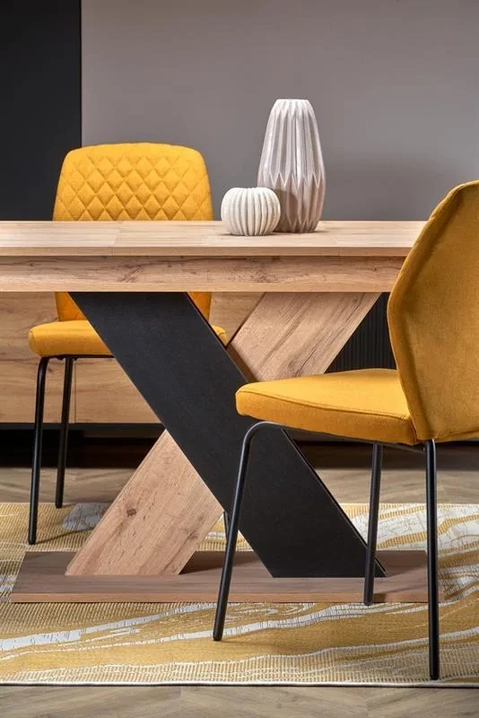 Stół rozkładany Xarelto 130-175 cm 6-osobowy do jadalni dąb wotan/czarny