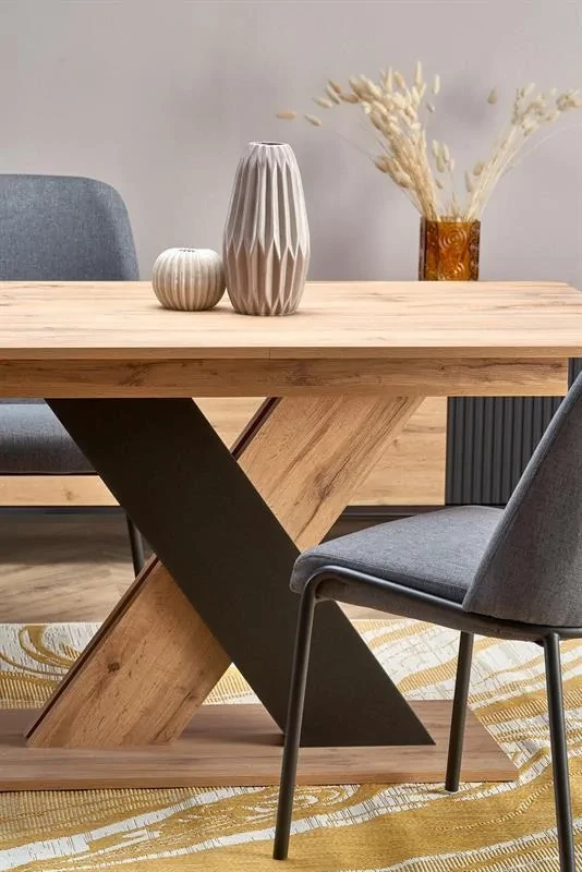 Stół rozkładany Xarelto 130-175 cm 6-osobowy do jadalni dąb wotan/czarny