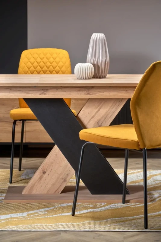 Stół rozkładany Xarelto 130-175 cm 6-osobowy do jadalni dąb wotan/czarny