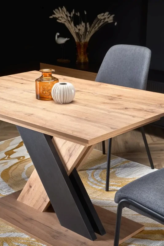 Stół rozkładany Xarelto 130-175 cm 6-osobowy do jadalni dąb wotan/czarny