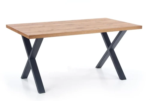 Stół rozkładany Xavier 160 - 250 cm czarny / dąb jasny