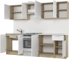Zestaw mebli kuchennych Daria 240 cm z blatem 28 mm dąb sonoma/biały