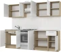 Zestaw mebli kuchennych Daria 240 cm z blatem 28 mm dąb sonoma/biały