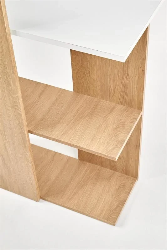 Biurko Fino 122 cm z półkami do pokoju młodzieżowego dąb złoty/biały