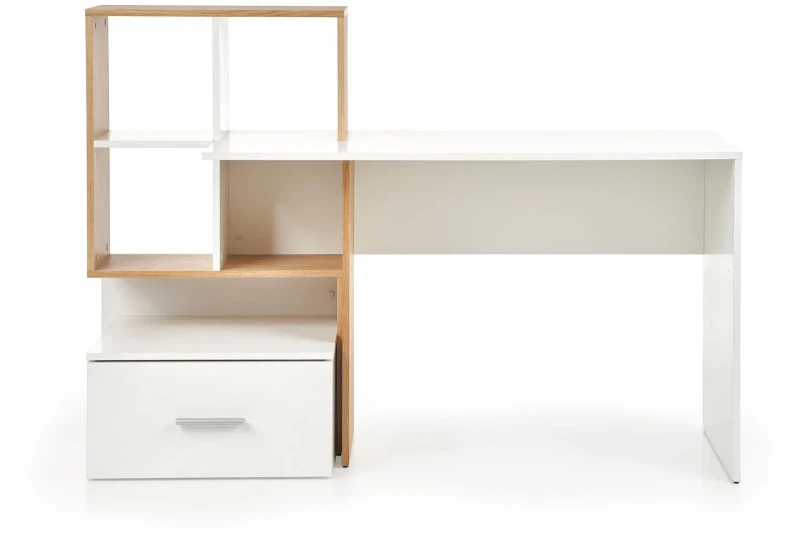 Biurko Grosso 149 cm z szufladą do pokoju młodzieżowego dąb złoty/biały