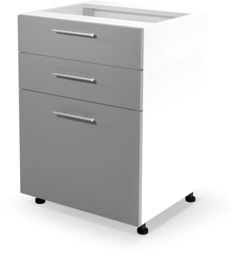 Szafka kuchenna dolna Vento D3S-60/82 z szufladami biały / popiel