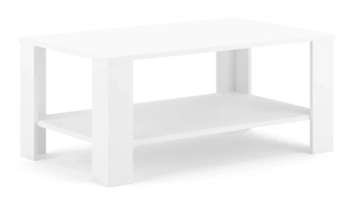 Stolik kawowy do salonu Tagus 100 cm z półką biały