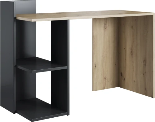 Biurko Paco 1 z dwiema półkami 120 cm dąb artisan/antracyt