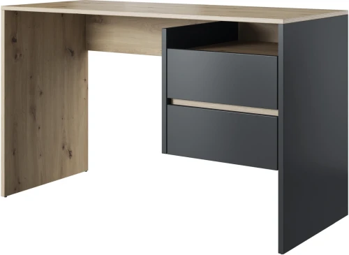 Biurko Paco 3 z dwiema szufladami 125 cm dąb artisan/antracyt