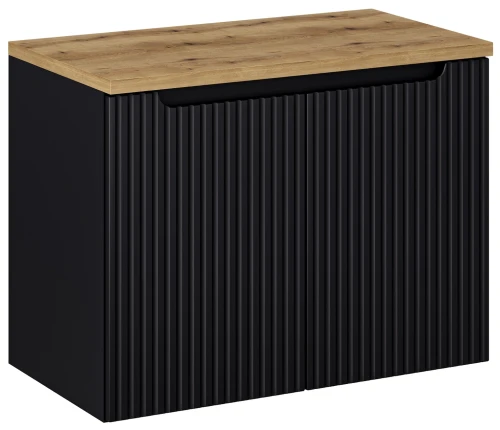 Zestaw mebli łazienkowych NOVA BLACK szafka 80 cm z blatem dąb 80 cm