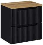 Zestaw mebli łazienkowych NOVA BLACK szafka 60 cm 2 szuflady z blatem dąb 60 cm