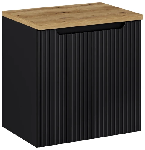 Zestaw mebli łazienkowych NOVA BLACK szafka 60 cm z blatem dąb 60 cm