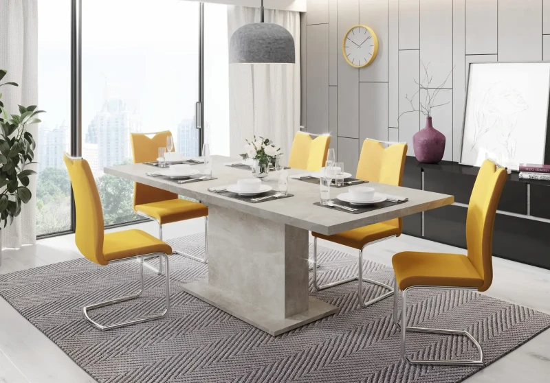 Stół rozkładany Giant 160-200 cm glamour do jadalni salonu beton