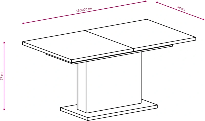 Stół rozkładany Giant 160-200 cm glamour do jadalni salonu beton