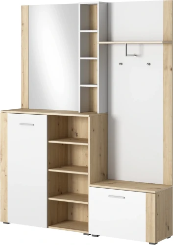 Garderoba do przedpokoju Barry 150 cm zestaw mebli dąb artisan/biały mat