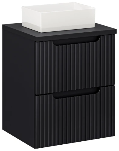 Zestaw mebli łazienkowych NOVA BLACK szafka 50 cm 2 szuflady z umywalką GAJA i blatem 50 cm