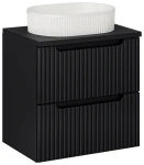 Zestaw mebli łazienkowych NOVA BLACK szafka 60 cm 2 szuflady z umywalką BEYOND i blatem 60 cm