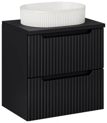 Zestaw mebli łazienkowych NOVA BLACK szafka 60 cm 2 szuflady z umywalką BEYOND i blatem 60 cm