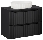 Zestaw mebli łazienkowych NOVA BLACK szafka 80 cm 2 szuflady z umywalką BEYOND i blatem 80 cm