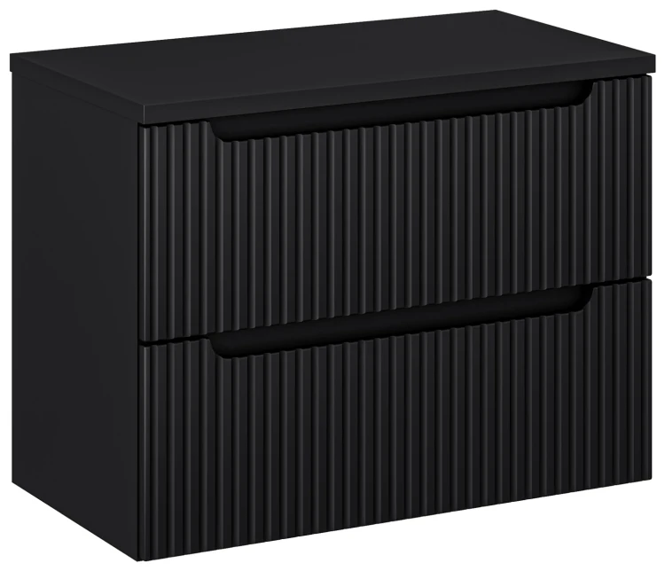 Zestaw mebli łazienkowych NOVA BLACK szafka 80 cm 2 szuflady z umywalką BEYOND i blatem 80 cm