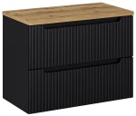 Zestaw mebli łazienkowych NOVA BLACK szafka 80 cm 2 szuflady z blatem dąb 80 cm
