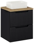 Zestaw mebli łazienkowych NOVA BLACK szafka 50 cm z umywalką GAJA i blatem dąb 50 cm