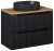 Zestaw mebli łazienkowych NOVA BLACK szafka 80 cm z umywalką BEYOND i blatem dąb 80 cm