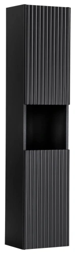 Zestaw mebli łazienkowych NOVA BLACK z dwoma umywalkami BEYOND i blatem dąb 120 cm -szafka wysoka Nova Black D 80-03-2D